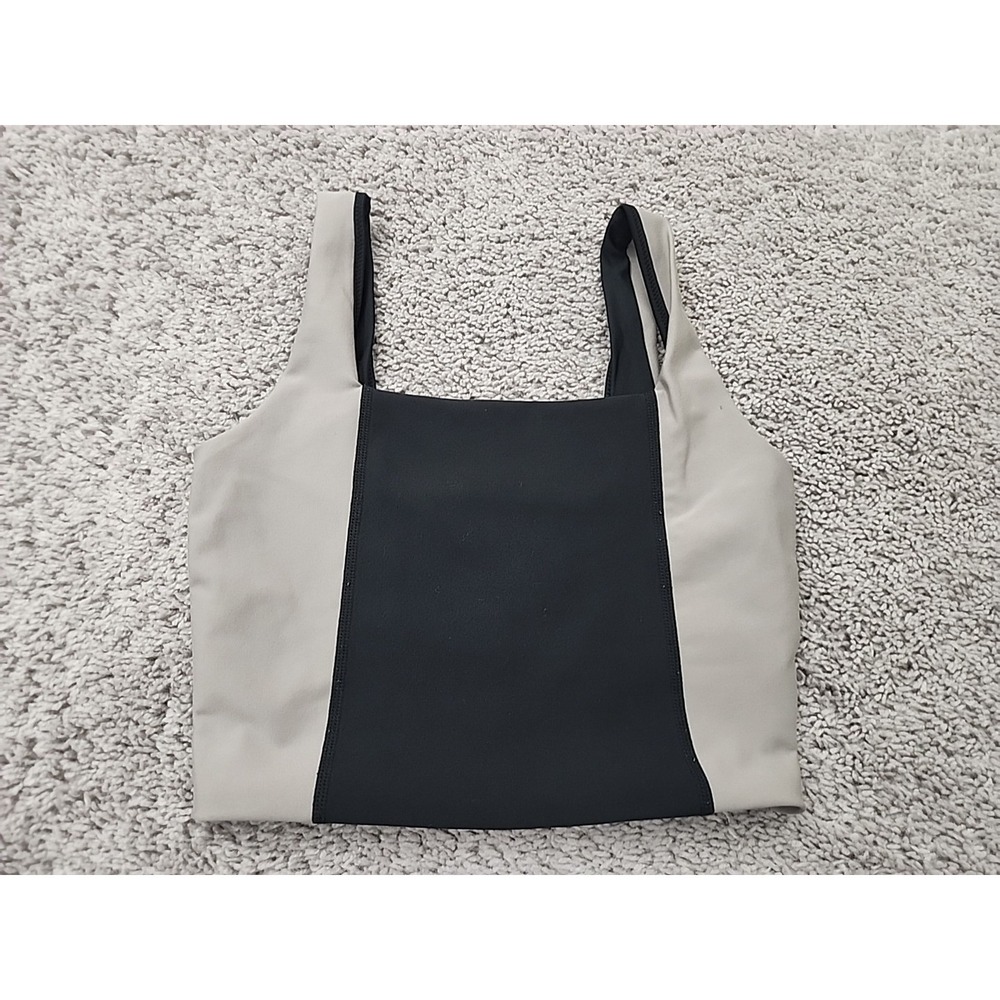 YPB Crop Top Women Small Black Tan Colorblock Active Tank